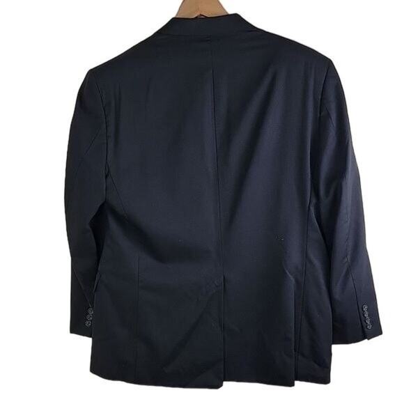 CHAPS Pure Wool Suit Blazer Men's size 42R Two Button Black Vintage - Picture 2 of 11